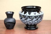 TWO PIECES OF ART GLASS. Both