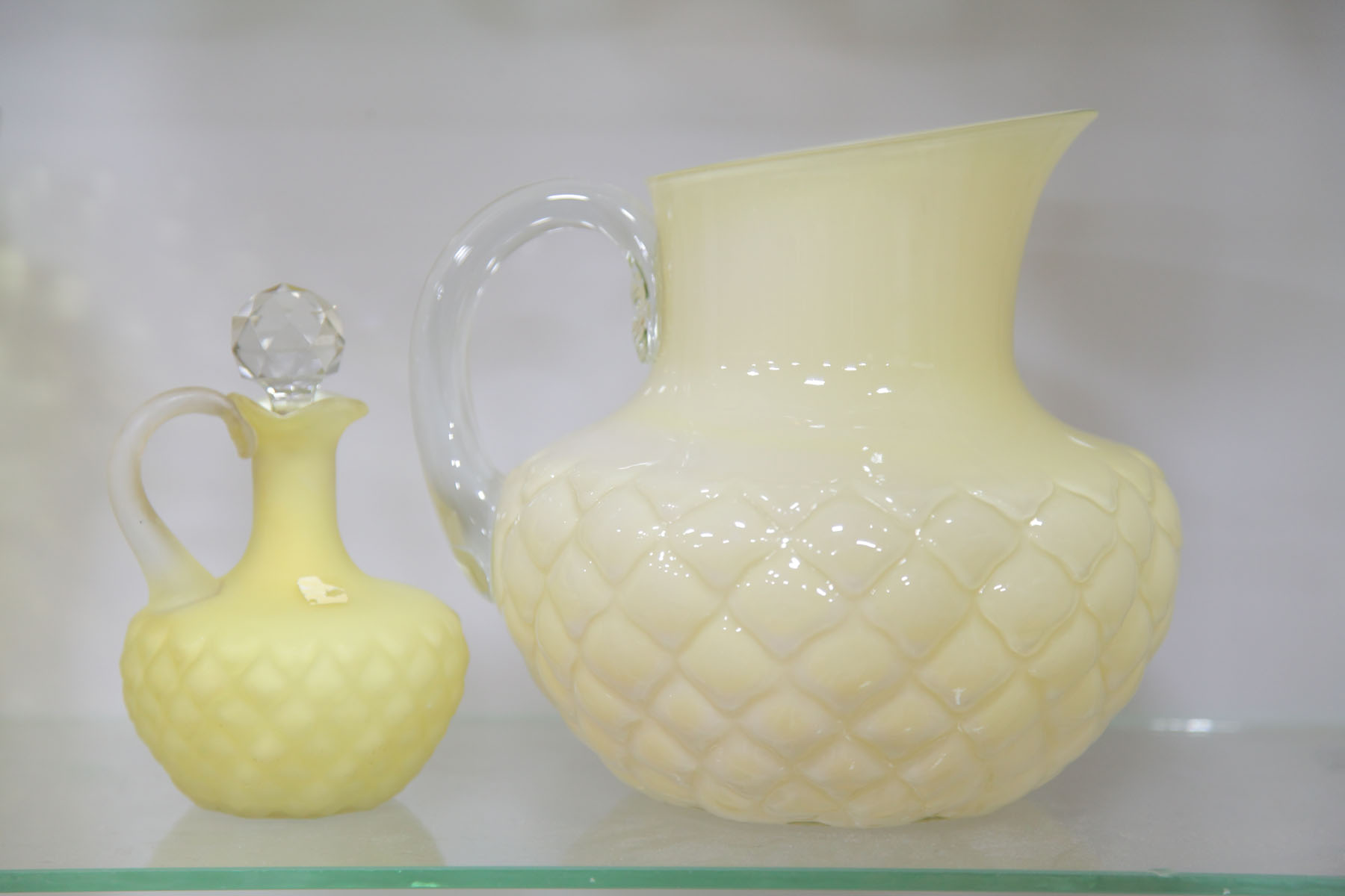 TWO PIECES OF ART GLASS.  American