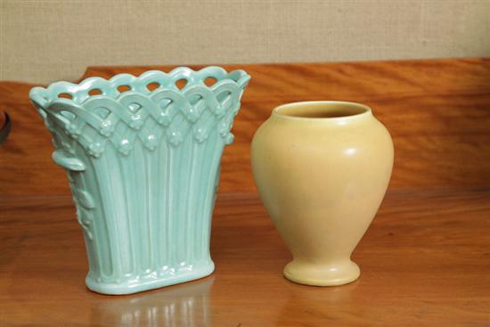TWO PIECES OF ART POTTERY. A