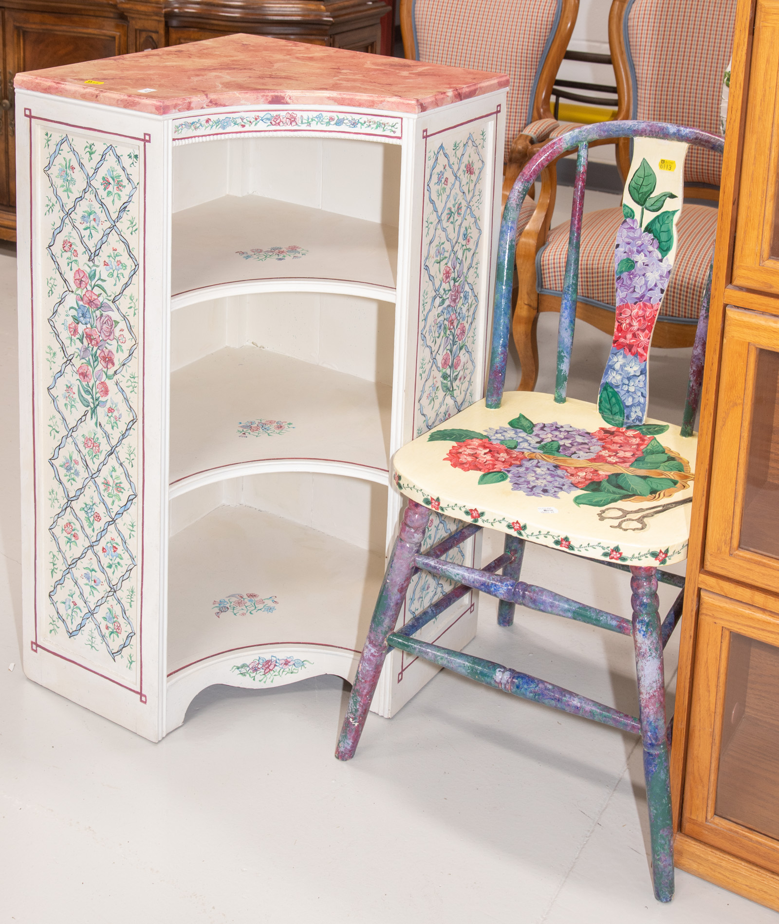 TWO PIECES OF ARTIST-DECORATED