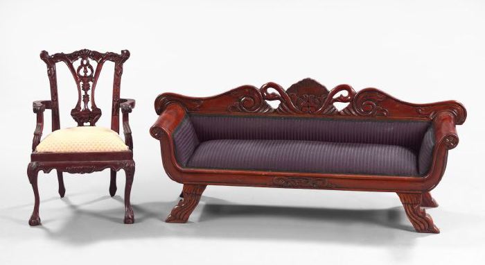 Two Pieces of Carved Mahogany