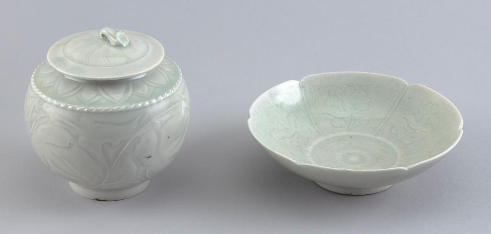 TWO PIECES OF CHINESE CELADON