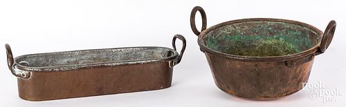 TWO PIECES OF COPPER COOKWARE, 19TH