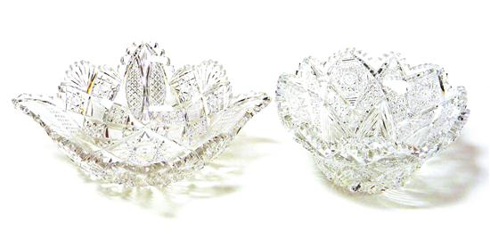 Two pieces of cut glassware: Hawkes
