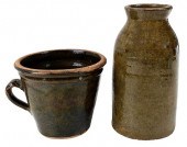 TWO PIECES OF EDGEFIELD POTTER