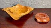 Two pieces of fine hand turned