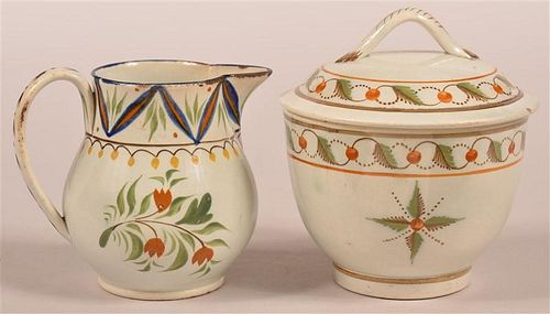 TWO PIECES OF FLORAL LEEDS SOFT