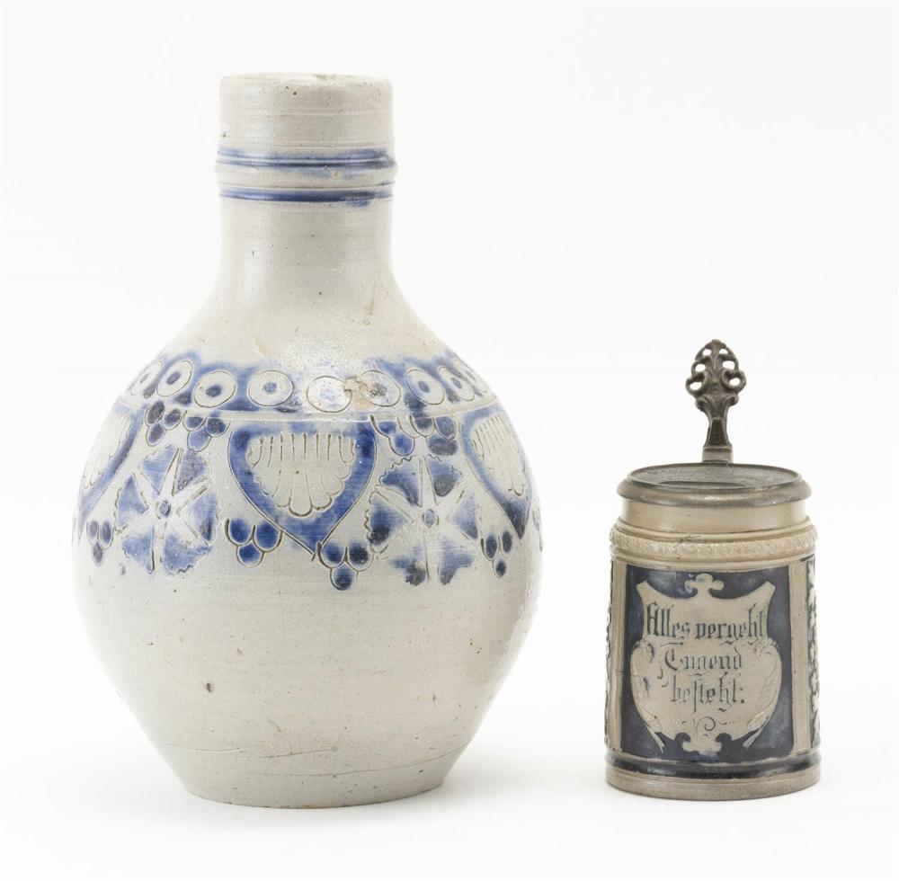 TWO PIECES OF GERMAN SALT-GLAZED