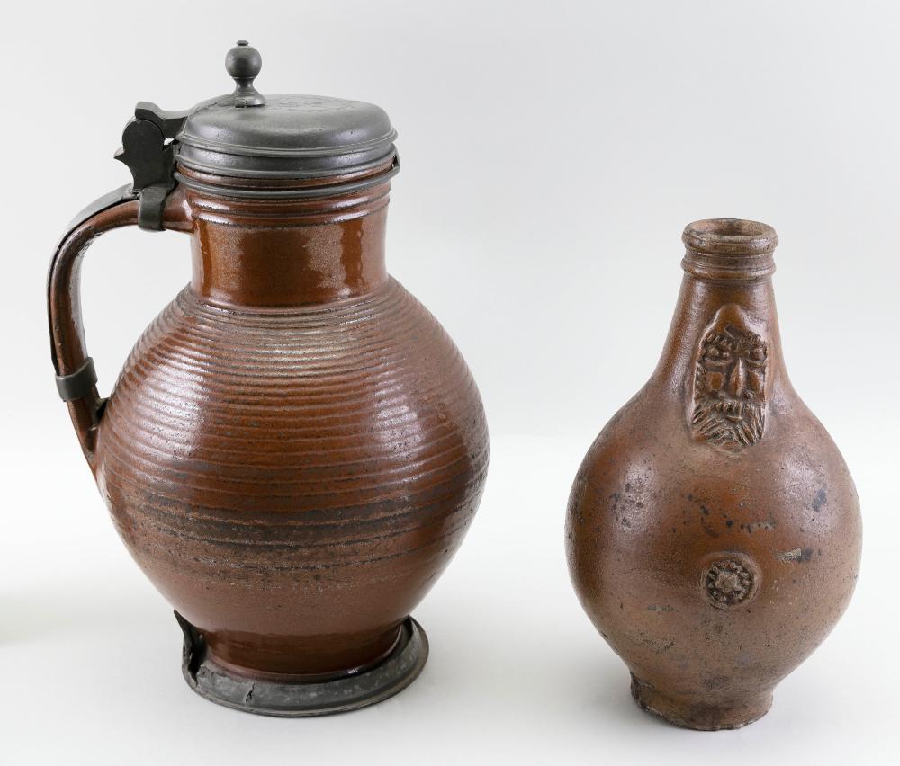 TWO PIECES OF GERMAN SALT-GLAZED
