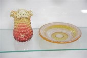 TWO PIECES OF GLASS. A Greento