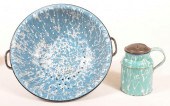 TWO PIECES OF GRANITE WARE.Two