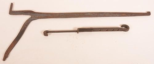TWO PIECES OF IRON HEARTH