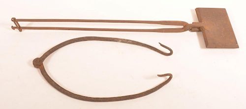 TWO PIECES OF IRON HEARTH
