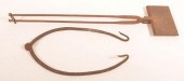TWO PIECES OF IRON HEARTH EQUI
