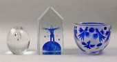 TWO PIECES OF KOSTA BODA GLASS