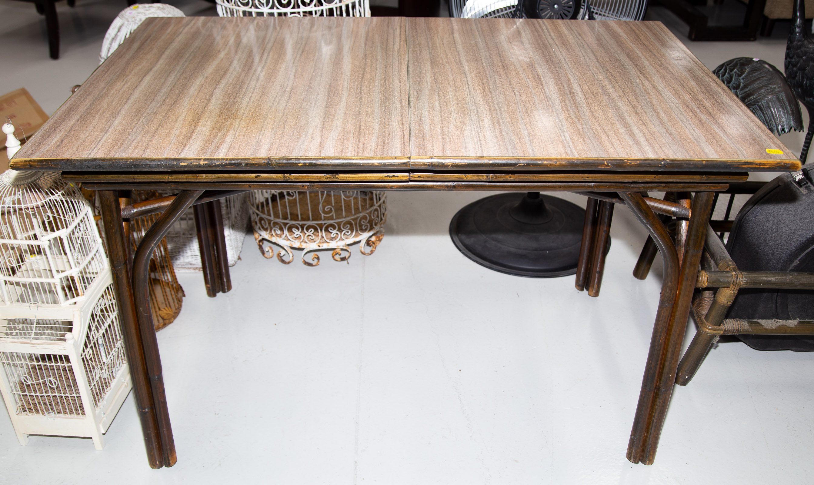 TWO PIECES OF LASHED RATTAN