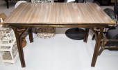 TWO PIECES OF LASHED RATTAN FU