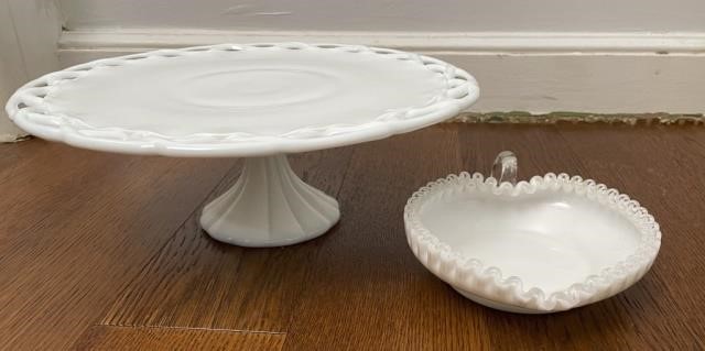 TWO PIECES OF MILK GLASSCake