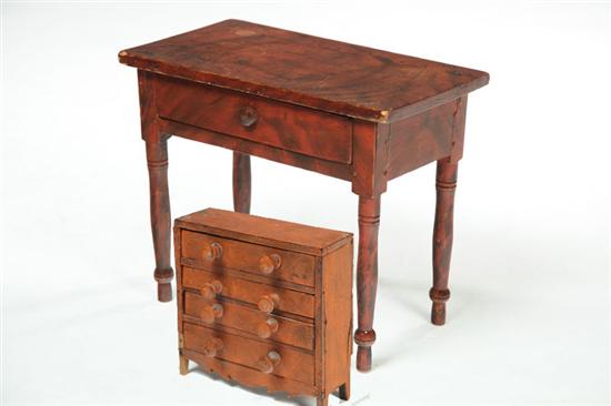 TWO PIECES OF MINIATURE FURNITURE.
