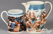 TWO PIECES OF MOCHA, 19TH C.Tw
