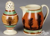 TWO PIECES OF MOCHA, 19TH C.Tw