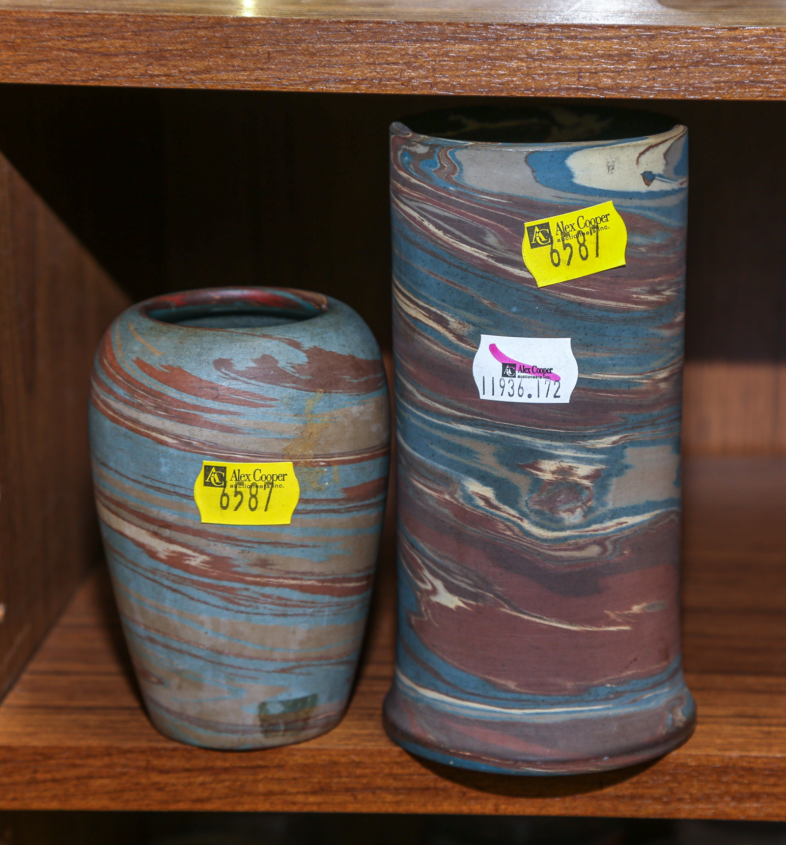 TWO PIECES OF NILOAK ART POTTERY