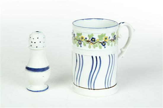 TWO PIECES OF PEARLWARE. 