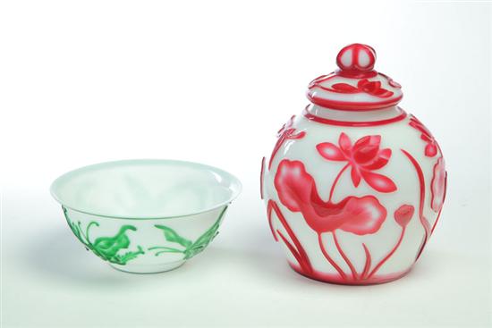 TWO PIECES OF PEKING GLASS.  China