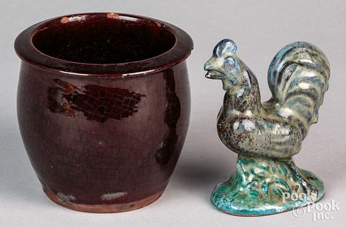 TWO PIECES OF PENNSYLVANIA REDWARE,