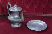 TWO PIECES OF PEWTER. Coffee p