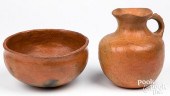 TWO PIECES OF REDWARE NATIVE A