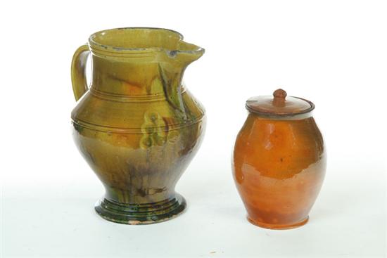 TWO PIECES OF REDWARE. 