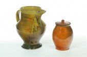 TWO PIECES OF REDWARE.  Ninete