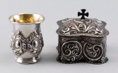 TWO PIECES OF REPOUSSÉ STERLIN