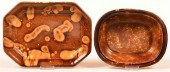 TWO PIECES OF ROCKINGHAM GLAZE