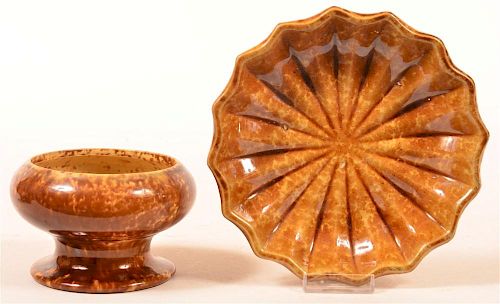TWO PIECES OF ROCKINGHAM YELLOWWARE