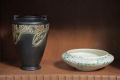 TWO PIECES OF ROSEVILLE POTTER