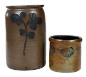 TWO PIECES OF SALT GLAZE STONE