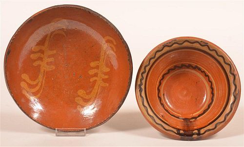 TWO PIECES OF SHOONER REDWARE