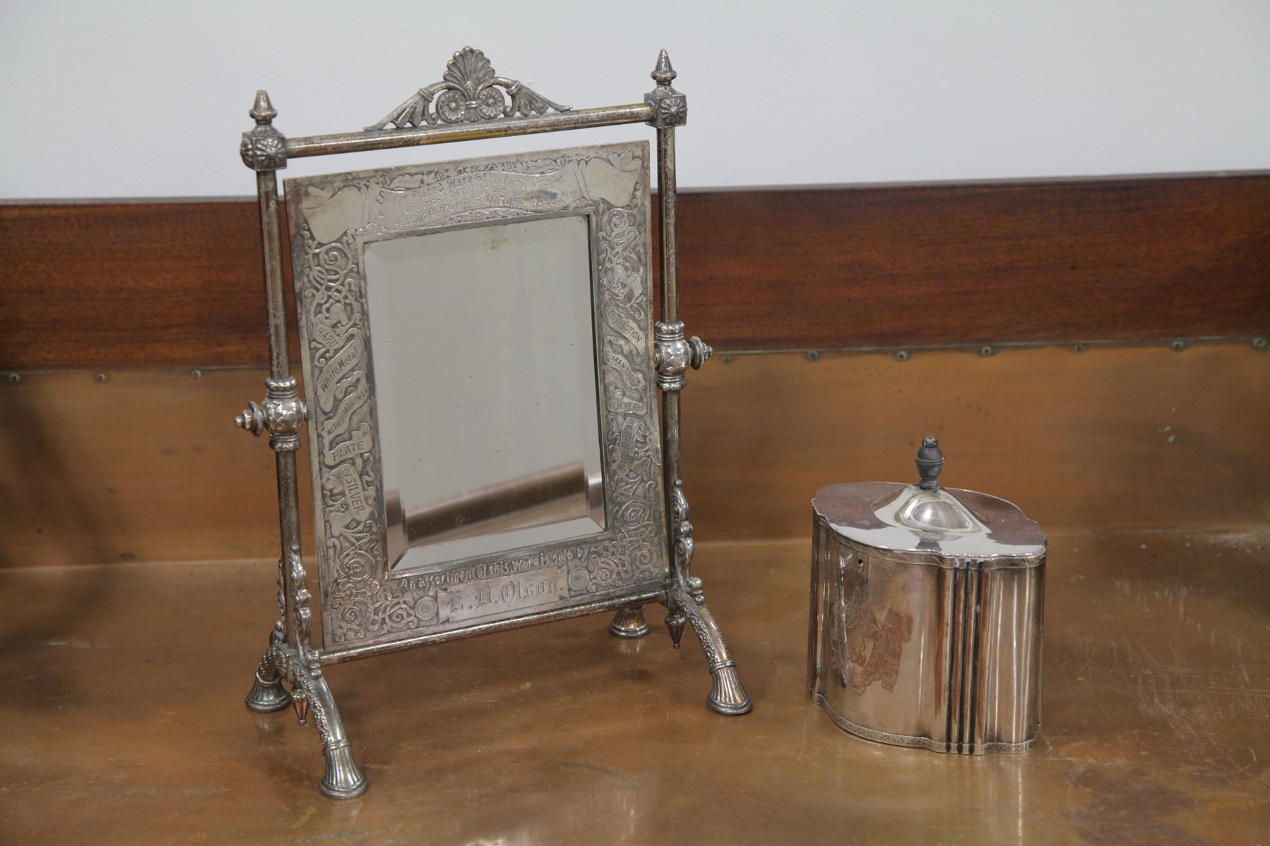 TWO PIECES OF SILVER PLATE. 