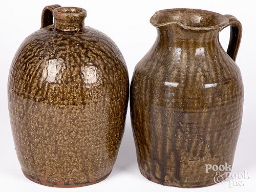 TWO PIECES OF SOUTHERN REDWARE,