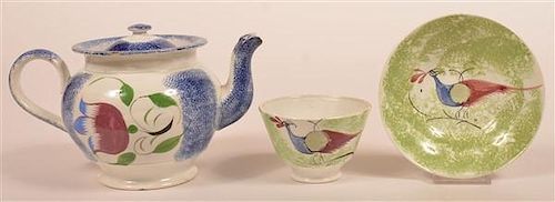 TWO PIECES OF SPATTERWARE CHINA.Two