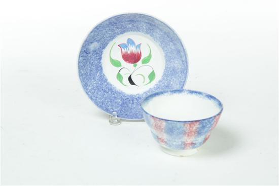 TWO PIECES OF SPATTERWARE.  England