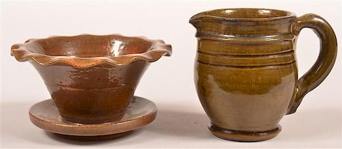 TWO PIECES OF STAHL GLAZED