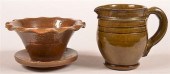 TWO PIECES OF STAHL GLAZED RED