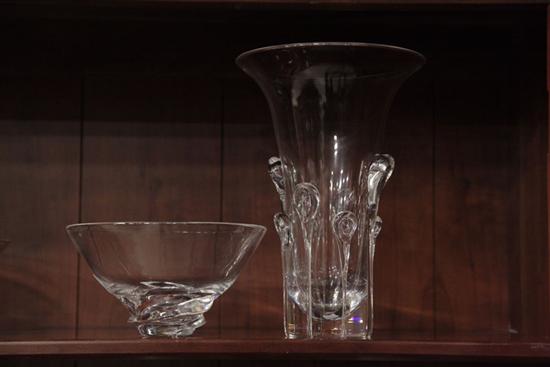 TWO PIECES OF STEUBEN CRYSTAL. A