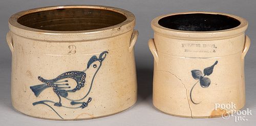 TWO PIECES OF STONEWARE, 19TH C.Two