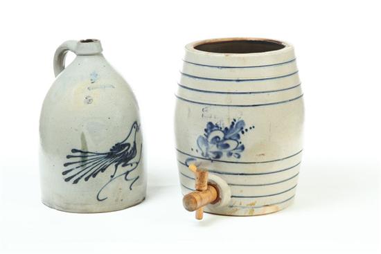 TWO PIECES OF STONEWARE.  American