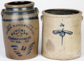 TWO PIECES OF STONEWARE<br>Two