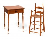 TWO PIECES OF TIGER MAPLE FURN